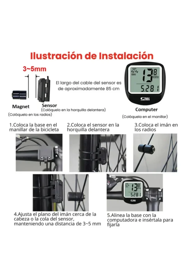 Ciclocomputadora Sunding SD-546E - Negro