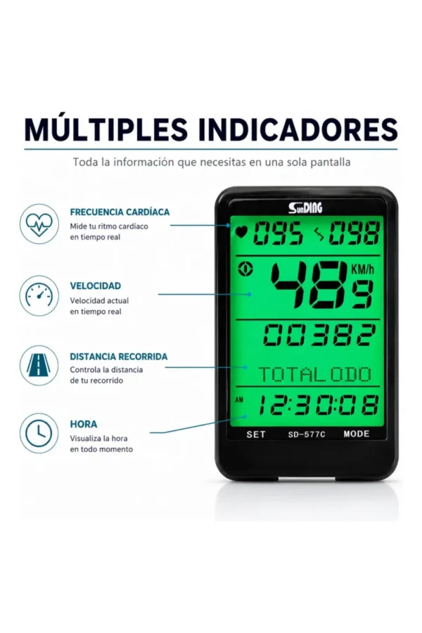 Ciclocomputadora Sunding SD-577C SD-557C - Negro