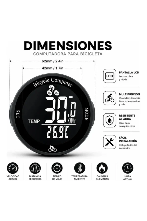Ciclocomputadora O'clock OX198 - Negro