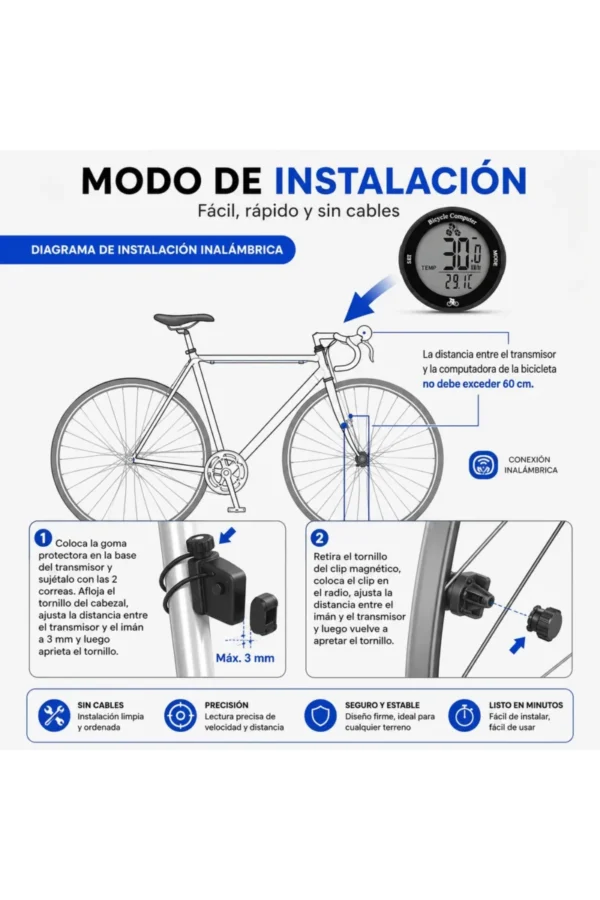 Ciclocomputadora O'clock OX198 - Negro
