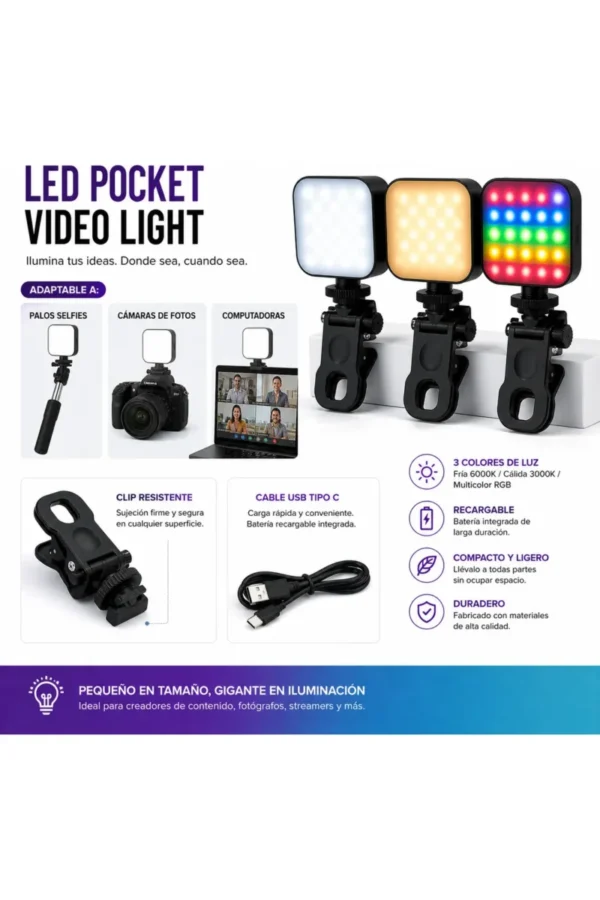 Luz LED AY-83 - Negro
