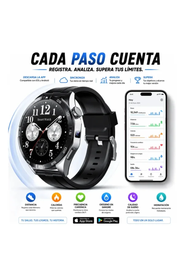 Smartwatch O'clock Watch-83 Q83 - Negro