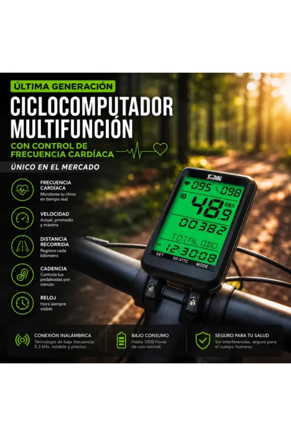 Ciclocomputadora Sunding SD-577C SD-557C - Negro
