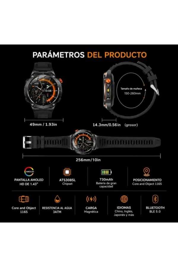 Smartwatch O'clock Military Y101 - Negro