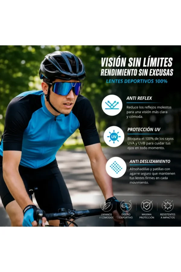 D_NQ_NP_2X_688700-MLA111400712413_052026-F.jpg Anteojos de Ciclismo 100% Bike con Estuche y 3 Lentes