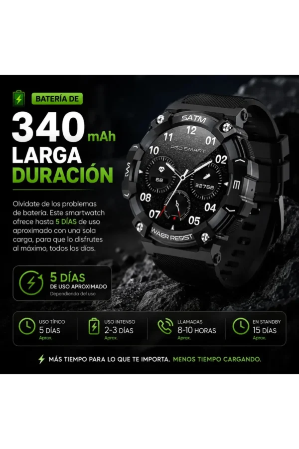 Smartwatch O'clock T-REX66 PG666 - Negro