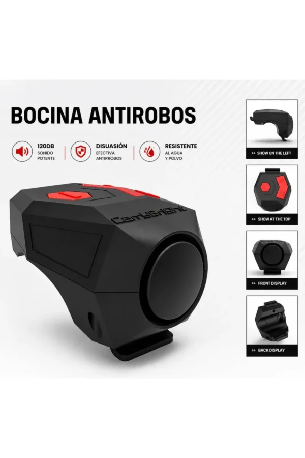 Bocina con Alarma Vitto Biker CBH3 - Negro