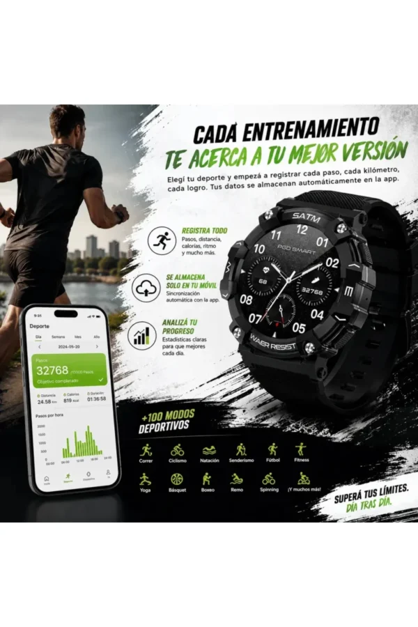 Smartwatch O'clock T-REX66 PG666 - Negro