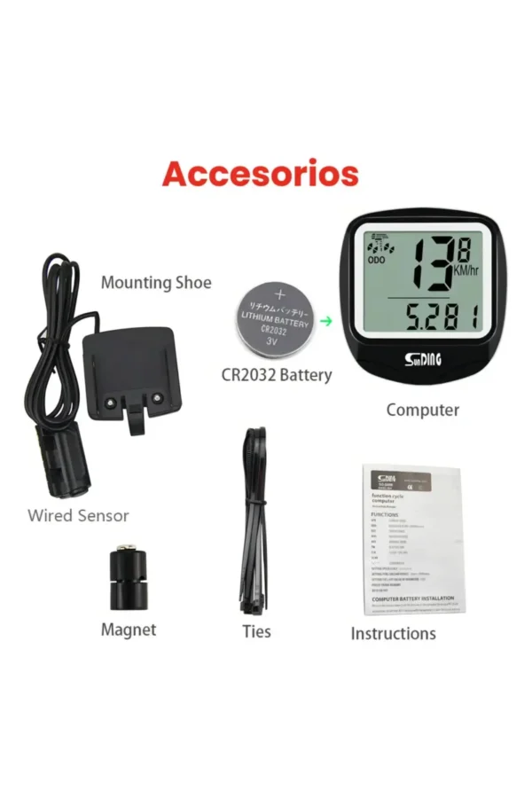 Ciclocomputadora Sunding SD-546E - Negro