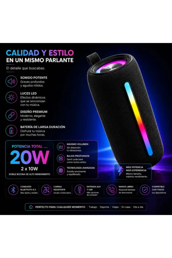D_NQ_NP_2X_742328-MLA112805493173_062026-F.jpg Parlante Portátil O'clock ST-132 TS-132 - Negro