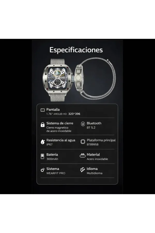 Smartwatch O'clock V69 Max - Negro