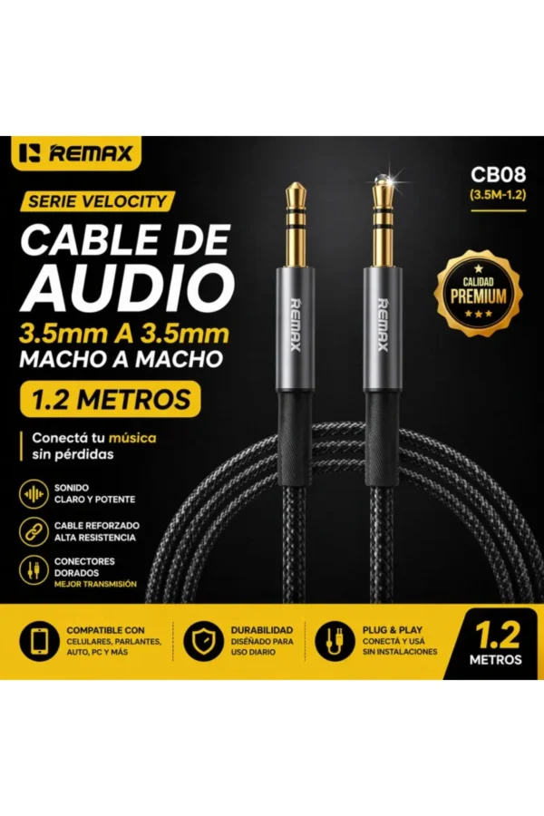 Cable Auxiliar iRemax CB08 - Negro