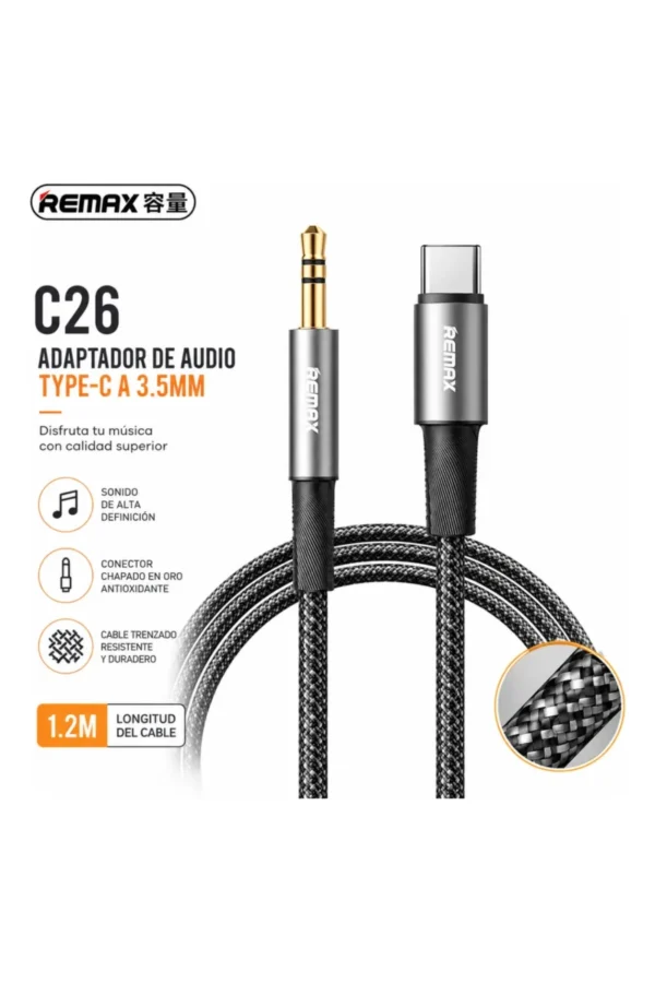 D_NQ_NP_2X_767595-MLA110788975672_052026-F.jpg Cable Adaptador Remax C26 - Negro