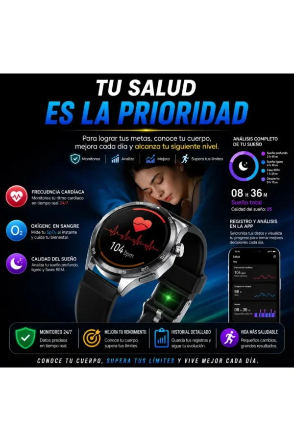 Smartwatch O'clock Watch-83 Q83 - Negro