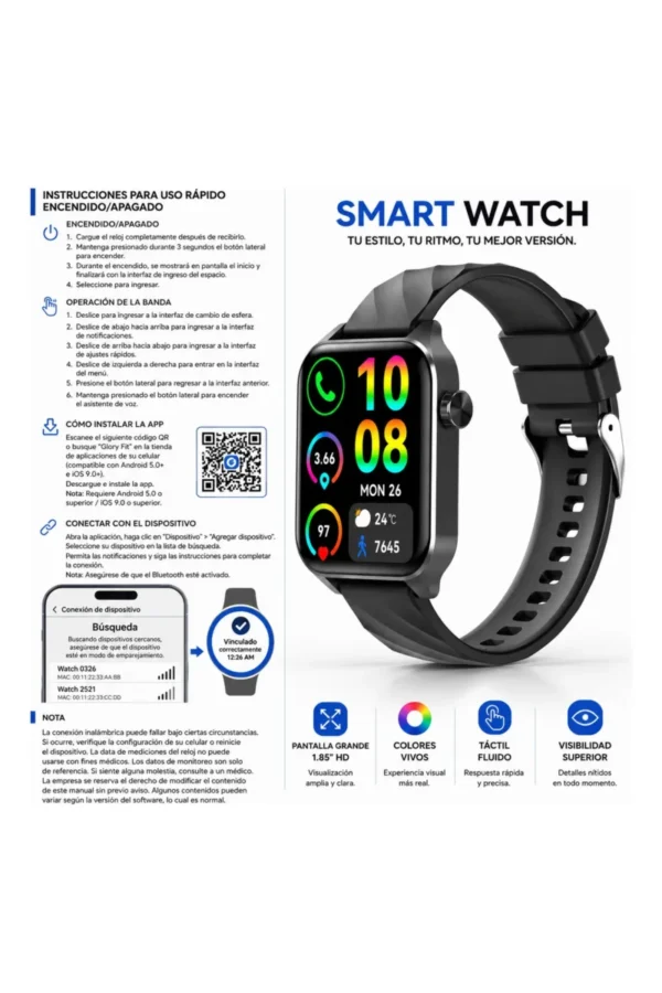 Smartwatch O'clock V22 - Negro