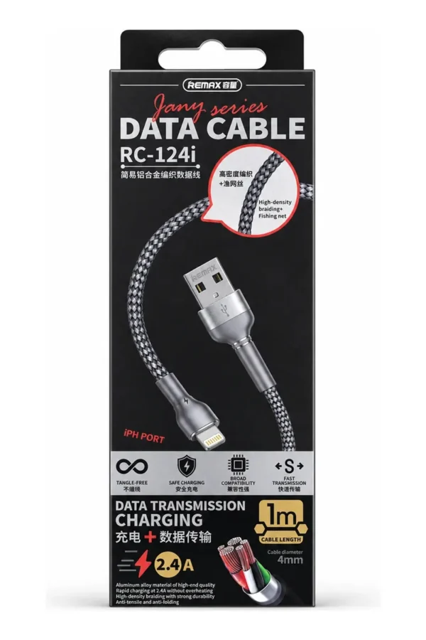 Cable de Datos Remax RC-124I - Gris oscuro
