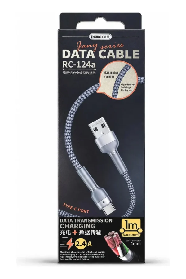 Cable de Datos Remax RC-124A - Gris oscuro