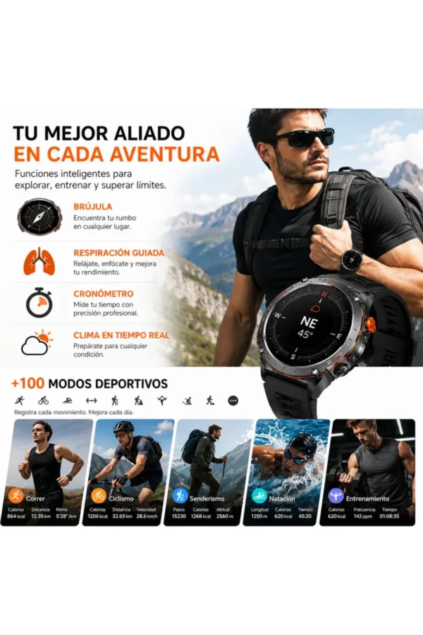 Smartwatch O'clock Military Y101 - Negro