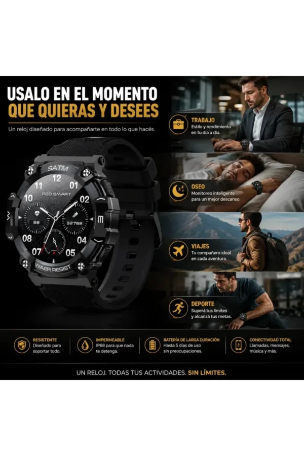 Smartwatch O'clock T-REX66 PG666 - Negro