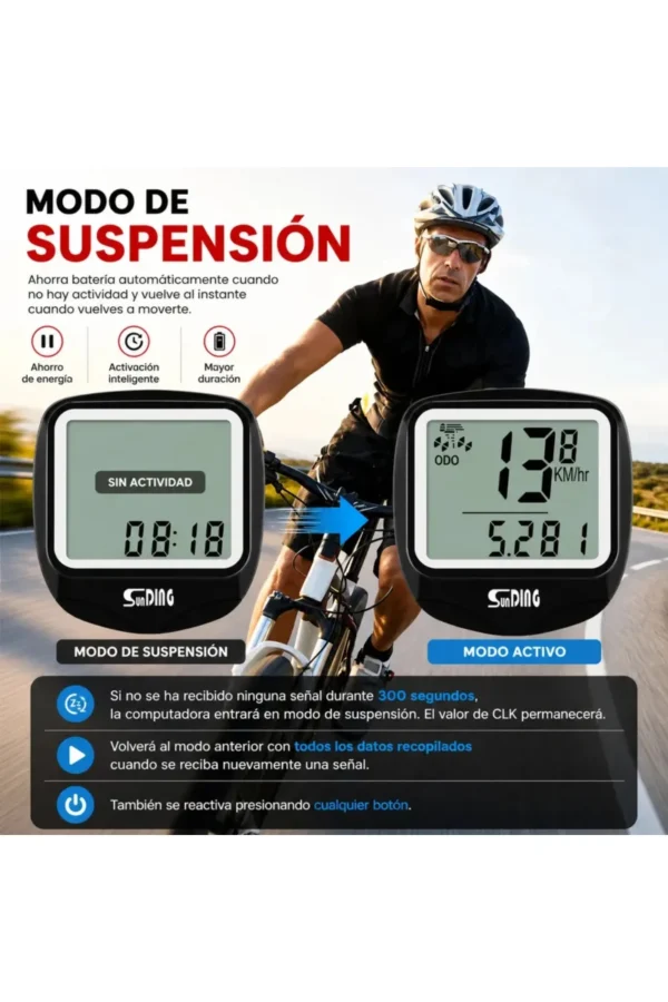 Ciclocomputadora Sunding SD-546E - Negro