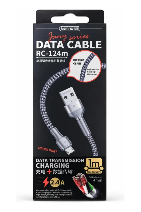 Cable de Datos Remax RC-124M - Gris oscuro