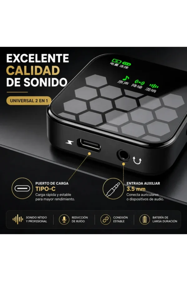 D_NQ_NP_2X_919555-MLA110459049318_052026-F.jpg Micrófono Corbatero O'clock J33 - Negro