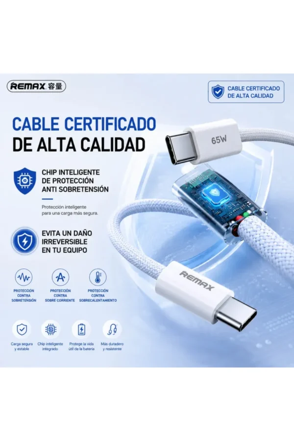 D_NQ_NP_2X_935755-MLA111599535633_052026-F.jpg Cable de Datos Remax RC-C010-C-C - Blanco