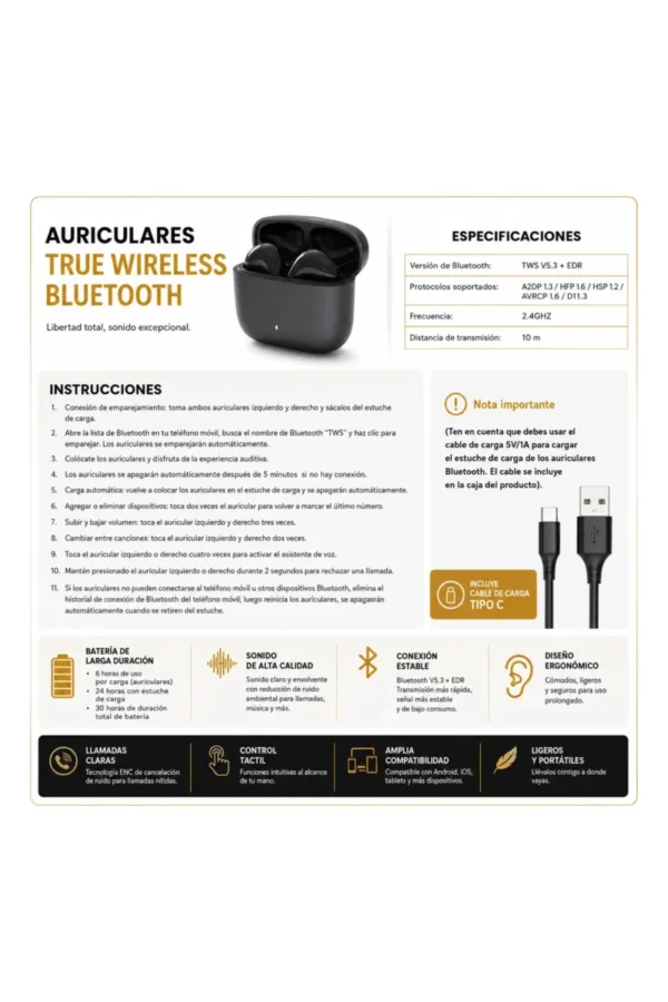 Auriculares In-Ear O'clock G13 Pro - Gris