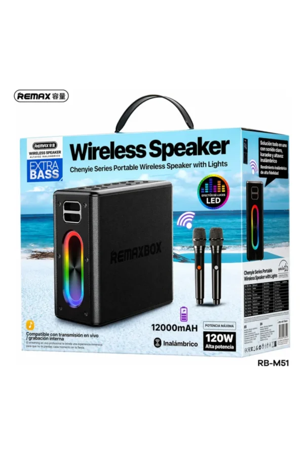 D_NQ_NP_2X_949500-MLA110651278054_052026-F.jpg Parlante Karaoke Remax RM-M51 - Gris oscuro