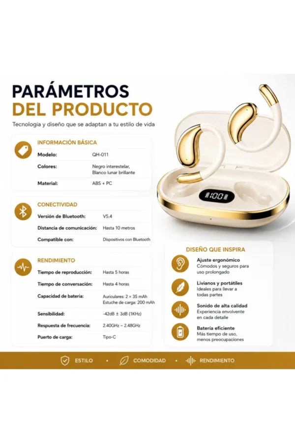 D_NQ_NP_2X_950204-MLA111016732328_052026-F.jpg Auriculares Clip Ear O'clock QH011 - Beige
