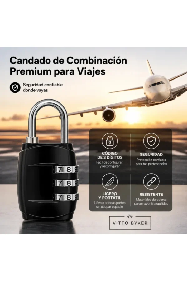 D_NQ_NP_2X_957021-MLA111748340907_052026-F.jpg Candado Vitto Byker Padlock - Negro