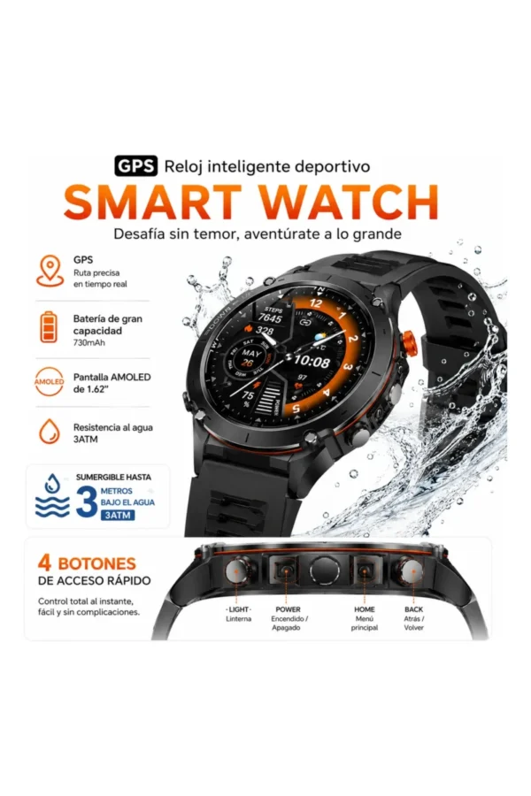 Smartwatch O'clock Military Y101 - Negro