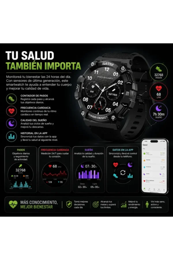 Smartwatch O'clock T-REX66 PG666 - Negro