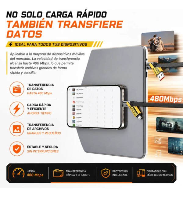 D_NQ_NP_2X_644114-MLA113293575580_072026-F.jpg Cable de Datos AWEI CL-2026 4 en 1 Tipo C / USB-A / Lightning 1 m - Negro