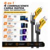 D_NQ_NP_2X_786774-MLA113291557640_072026-F.jpg Cable de Datos AWEI CL-2026 4 en 1 Tipo C / USB-A / Lightning 1 m - Negro