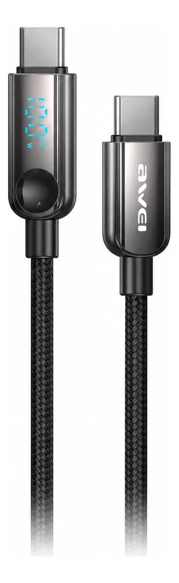 D_NQ_NP_2X_791083-MLA113675684338_072026-F.jpg Cable de Carga AWEI CL-176C USB-C a USB-C 100W 1 m - Negro