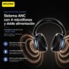 Auriculares Vincha AWEI AT15 Bluetooth ANC 50 h - Azul