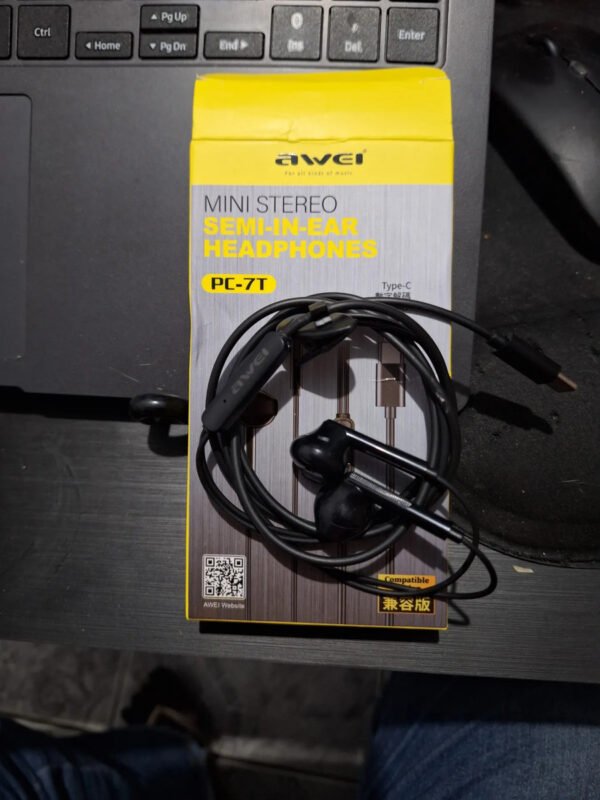 Auriculares In-Ear AWEI PC-7T Tipo C con Micrófono - Negro