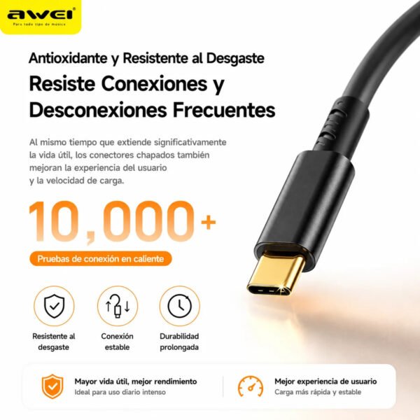 Cable Adaptador AWEI CL-217T Tipo C a HDMI 4K 20 cm - Negro