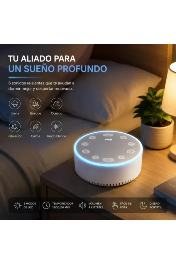 Parlante Portátil O'clock Night Light White Noise Sleep Device - Blanco